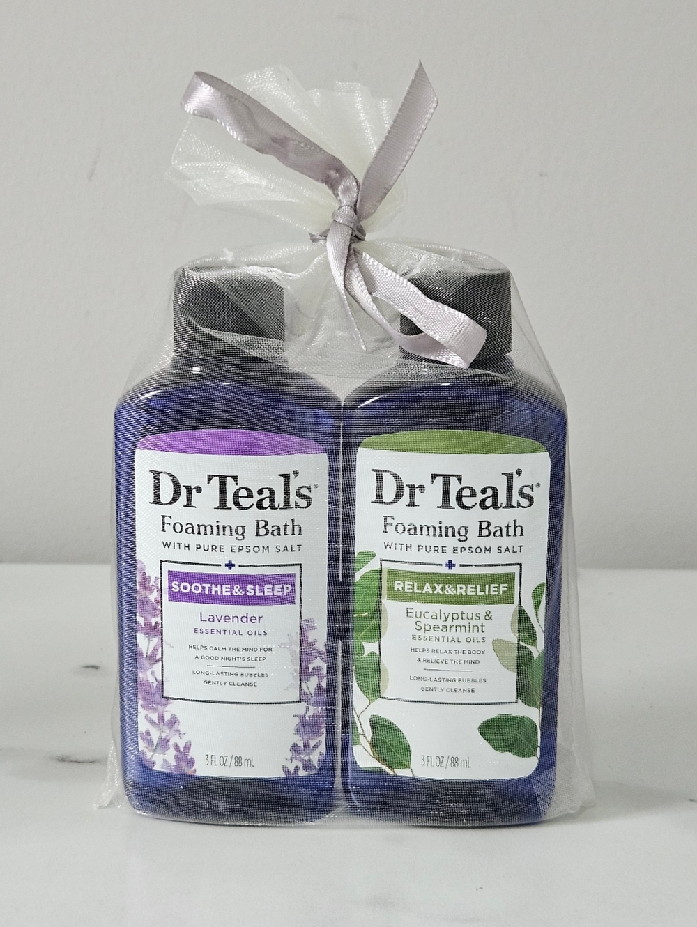 Dr Teal's Lavender & Eucalyptus 2-Piece Foaming Bath 3oz Gift Set (NEW)